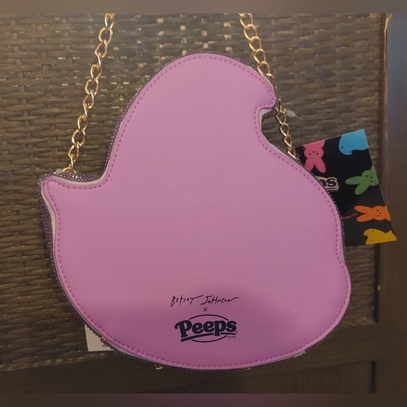 EXCLUSIVE Betsey Johnson Kitsch Peeps Lavender Chick Rhinestone Crossbody Bag - Picture 7 of 7